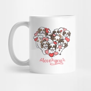 Love you a cute valentine day with a heart shape shih tzu dog Mug